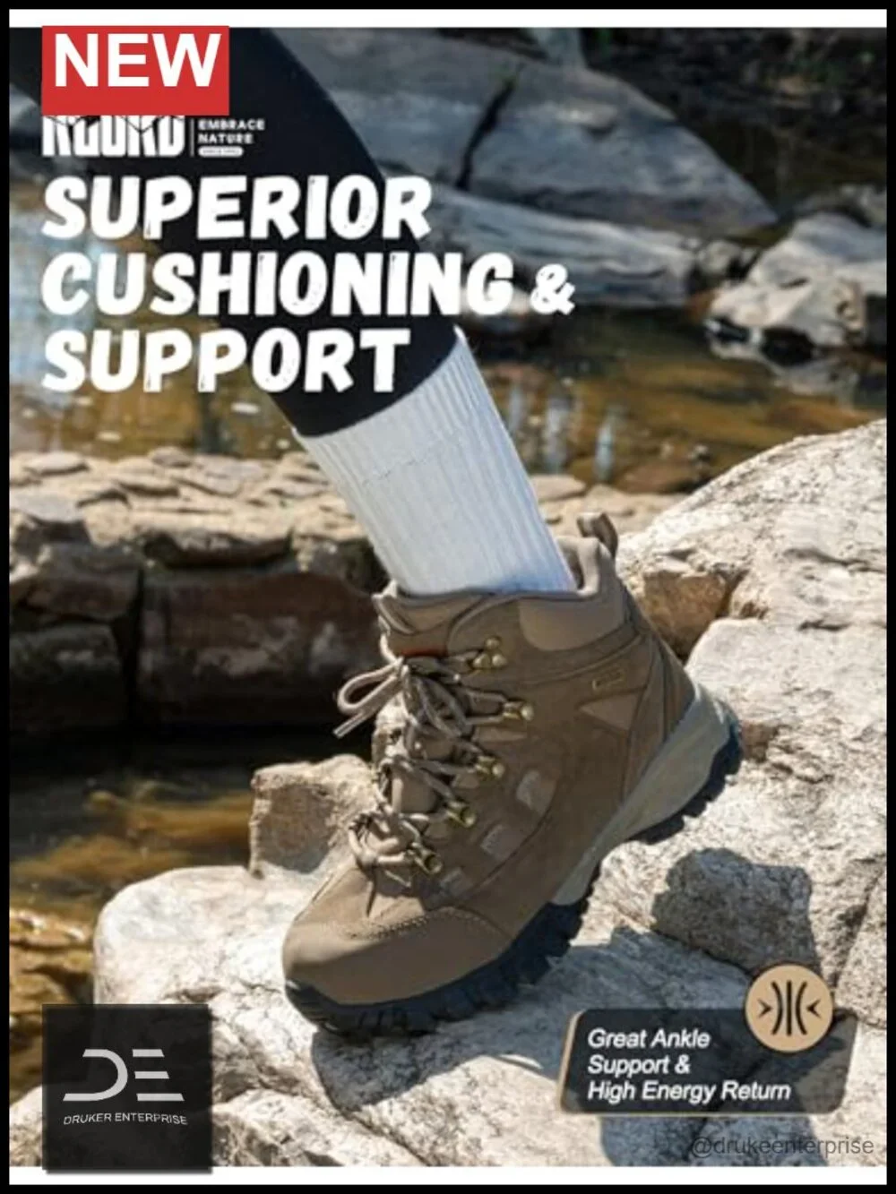 Waterproof Women's Hiking Boots Anti-Blister Non Slip Ankle Support Trail